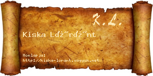 Kiska Lóránt névjegykártya