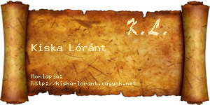 Kiska Lóránt névjegykártya
