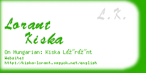 lorant kiska business card